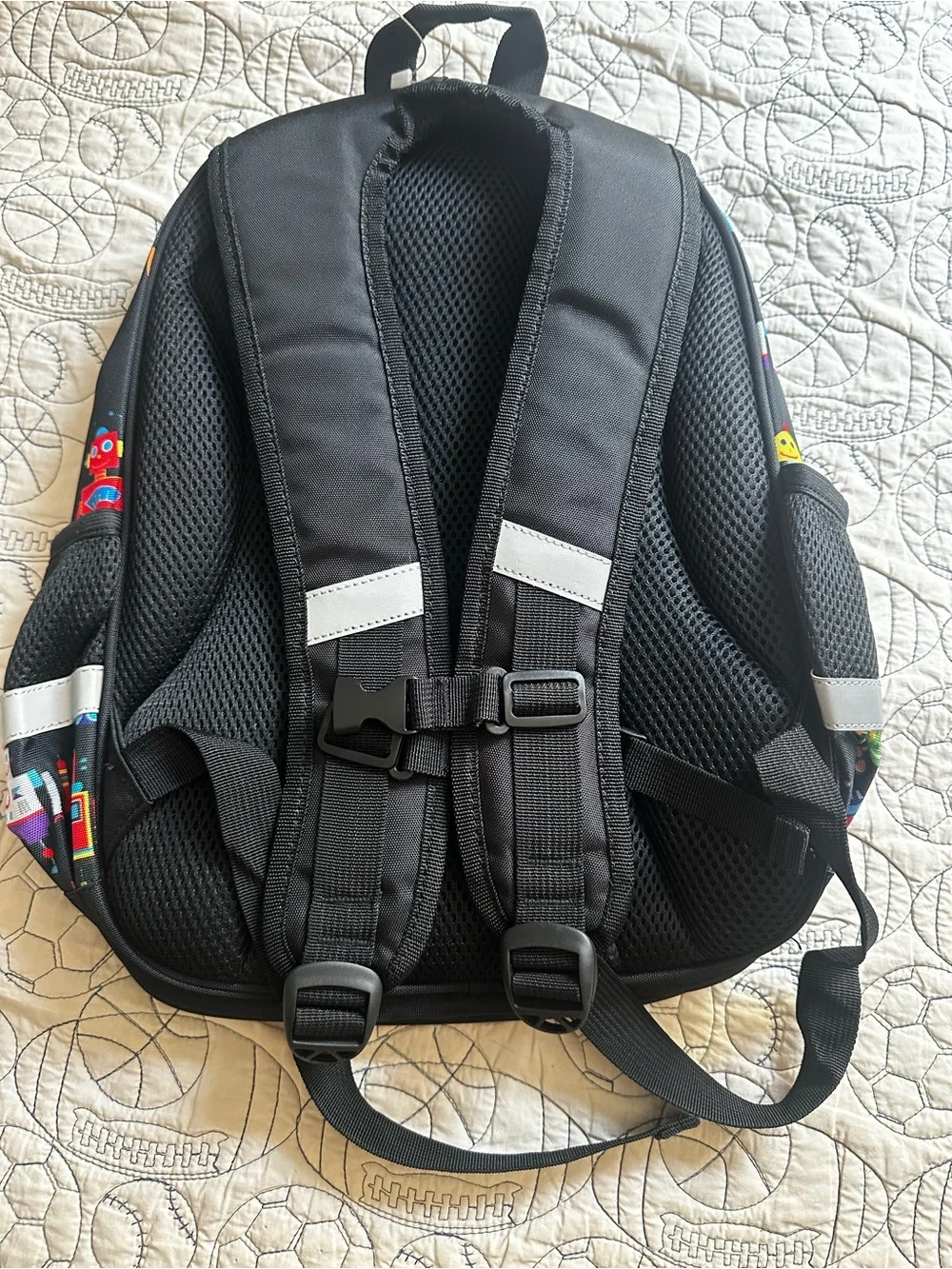 Kids Robot Backpack - Black with Colorful Accents